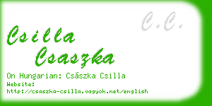 csilla csaszka business card