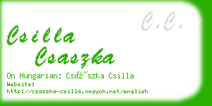 csilla csaszka business card